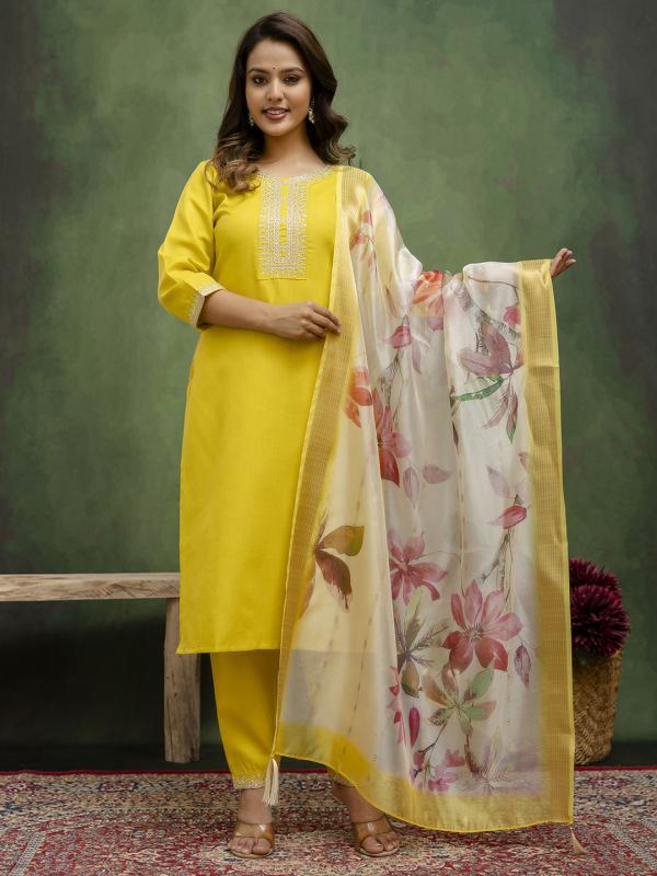 VP 9719 L Women Kurta and Trousers Pant Sets Cotton Blend